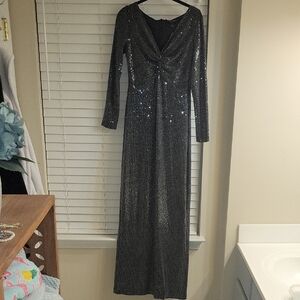 St. John Elegant Black Sequin Gown
